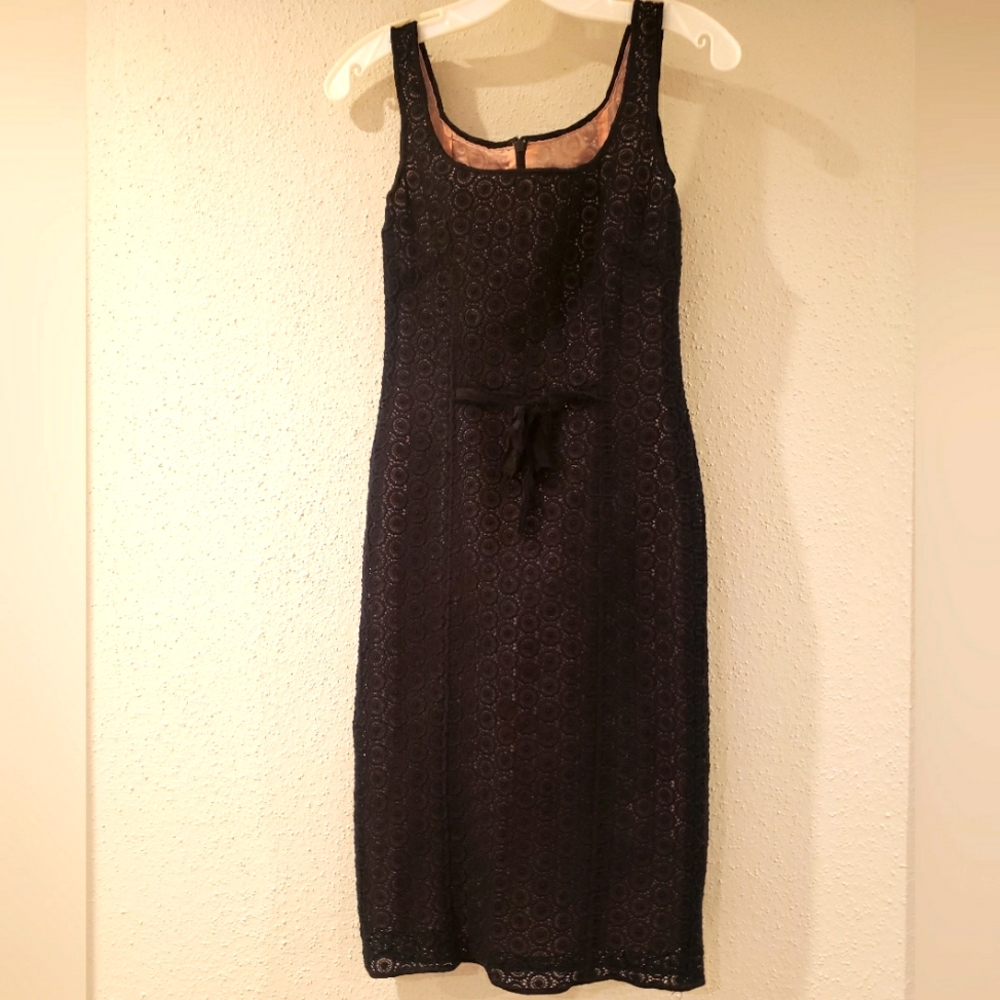 Moschino black lace midi dress